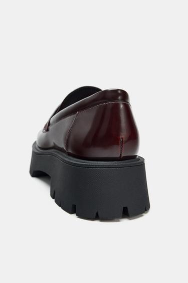 PENNY PLATFORM LOAFERS - Burgundy Red by Zara - Image 5