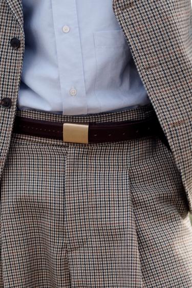 PANTALON DE COSTUME À CARREAUX EN LAINE ÉDITION LIMITÉE - Marron de Zara - Image 3