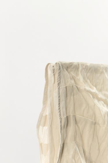 JUPE MI-LONGUE EFFET FROISSÉ - Écru / Beige de Zara - Image 5