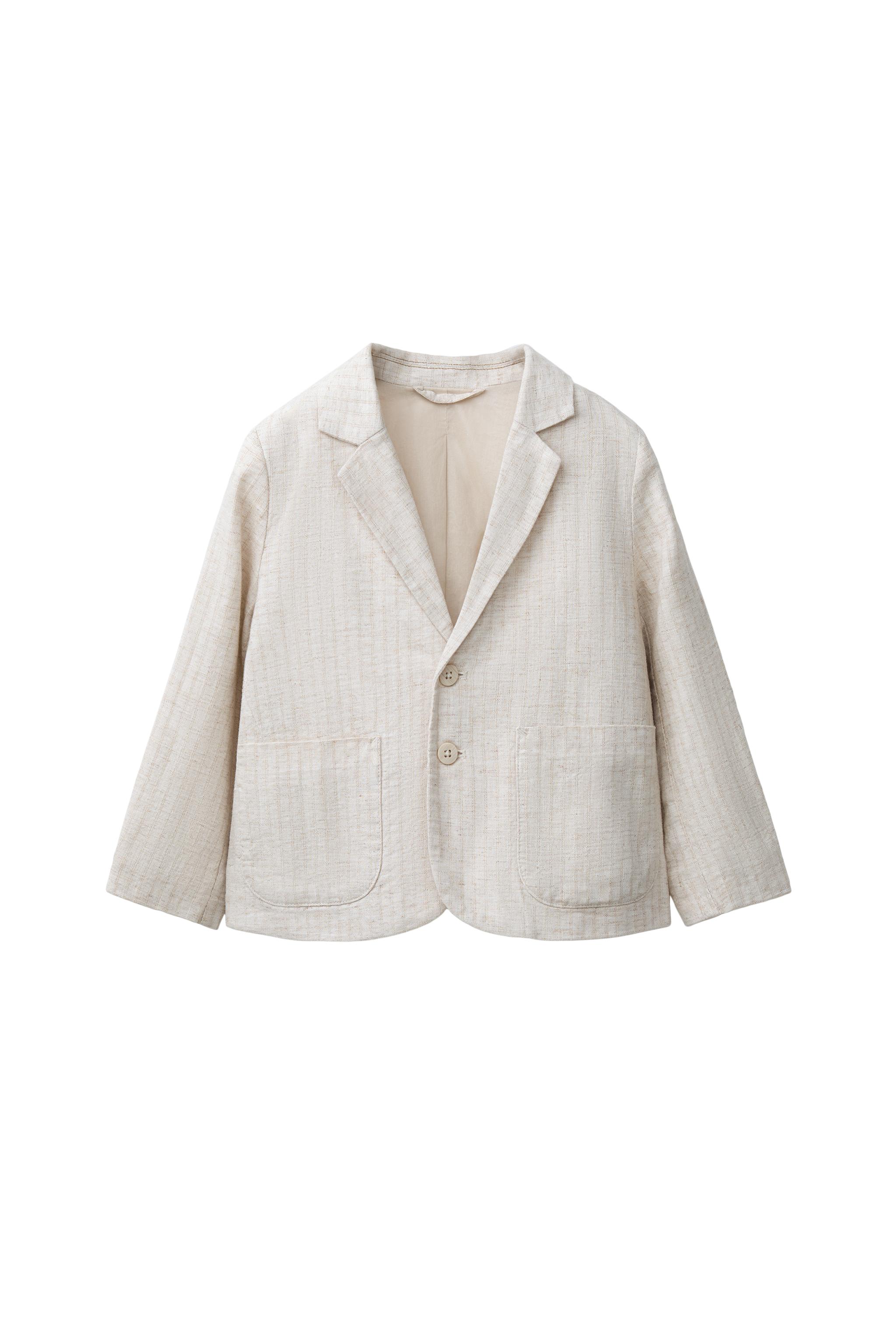 STRIPED LINEN BLAZER - Light beige | ZARA United States