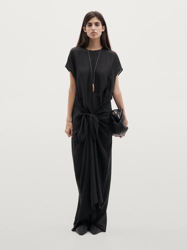 Zara Flowing jumpsuit with knot detail - Black - Image 0