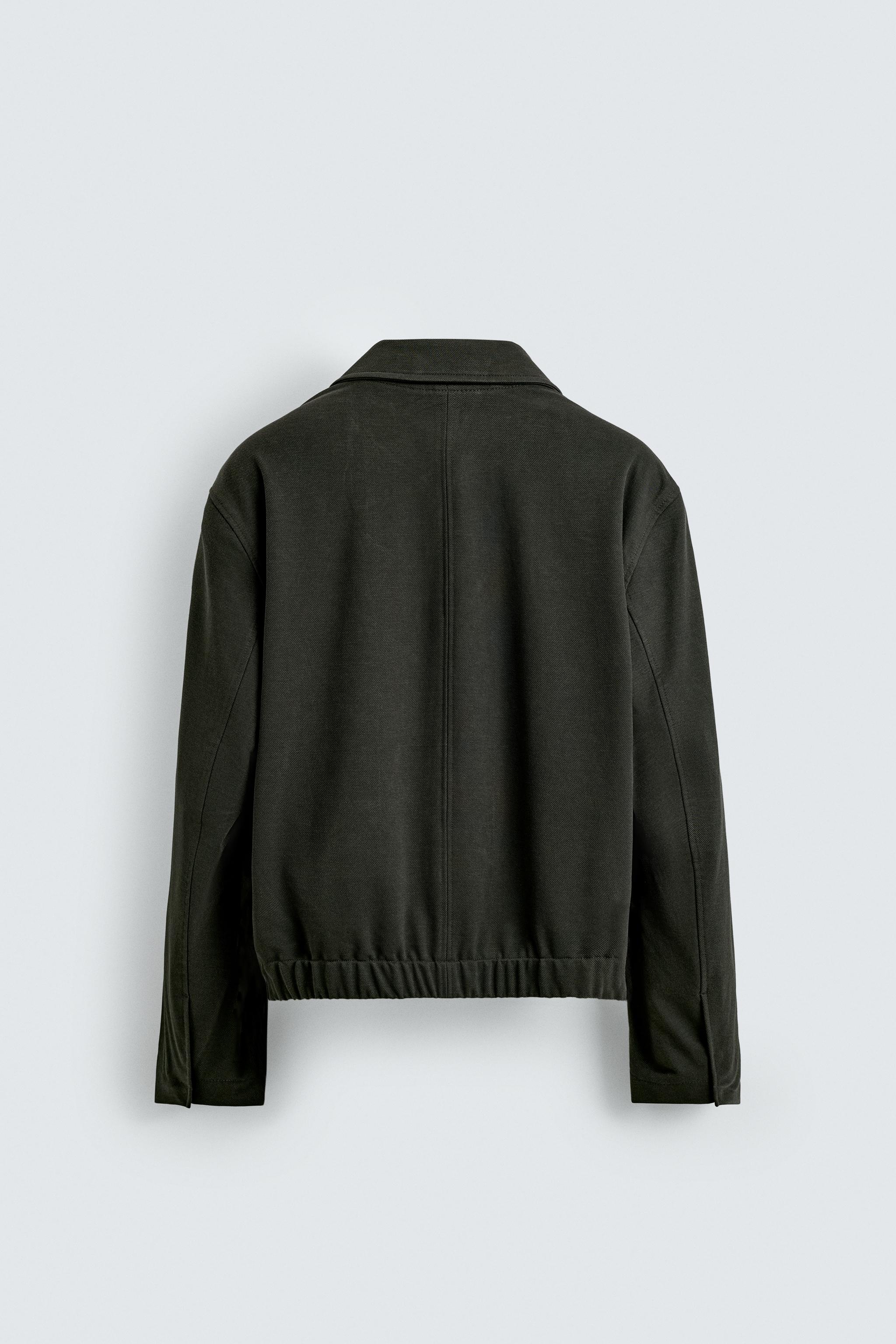 TEXTURED TWILL JACKET - Gray green | ZARA Canada