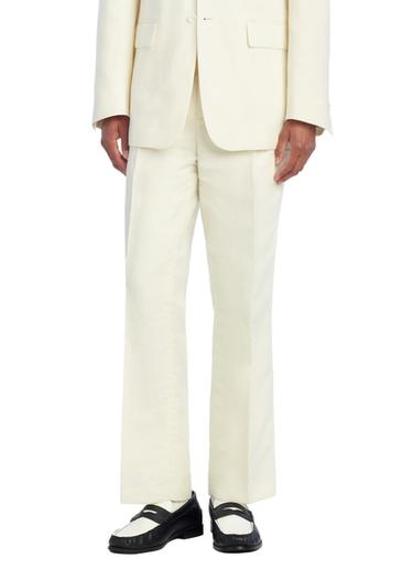 RELAXED FIT LINEN - WOOL HERRINGBONE SUIT TROUSERS - Ecru by Zara