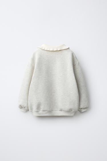 DOG POLO COLLAR SWEATSHIRT — Gray marl 2