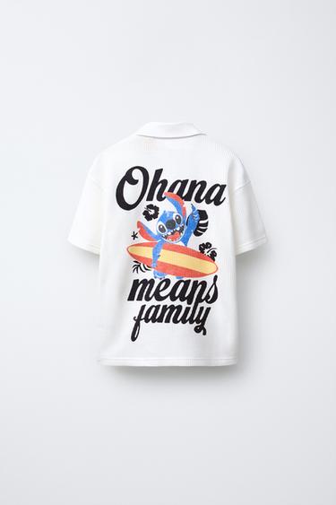 LILO & STITCH © DISNEY WAFFLE-KNIT POLO SHIRT - White by Zara - Image 1
