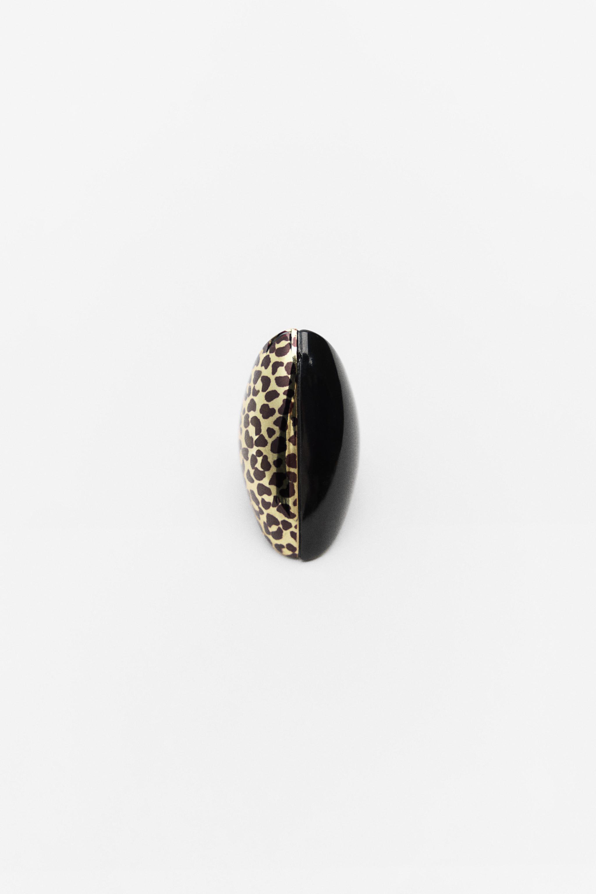 OVALER MAXI-RING MIT ANIMALPRINT - Leopardenprint | ZARA 
