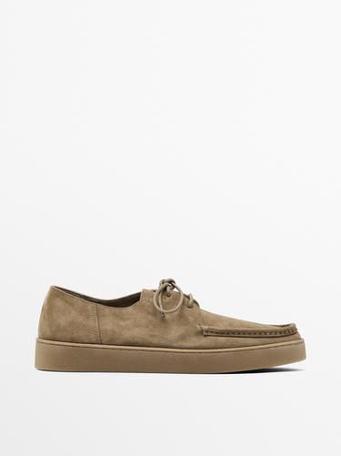Zapato bordón serraje - Marrón Arena de Zara - Imagen 0