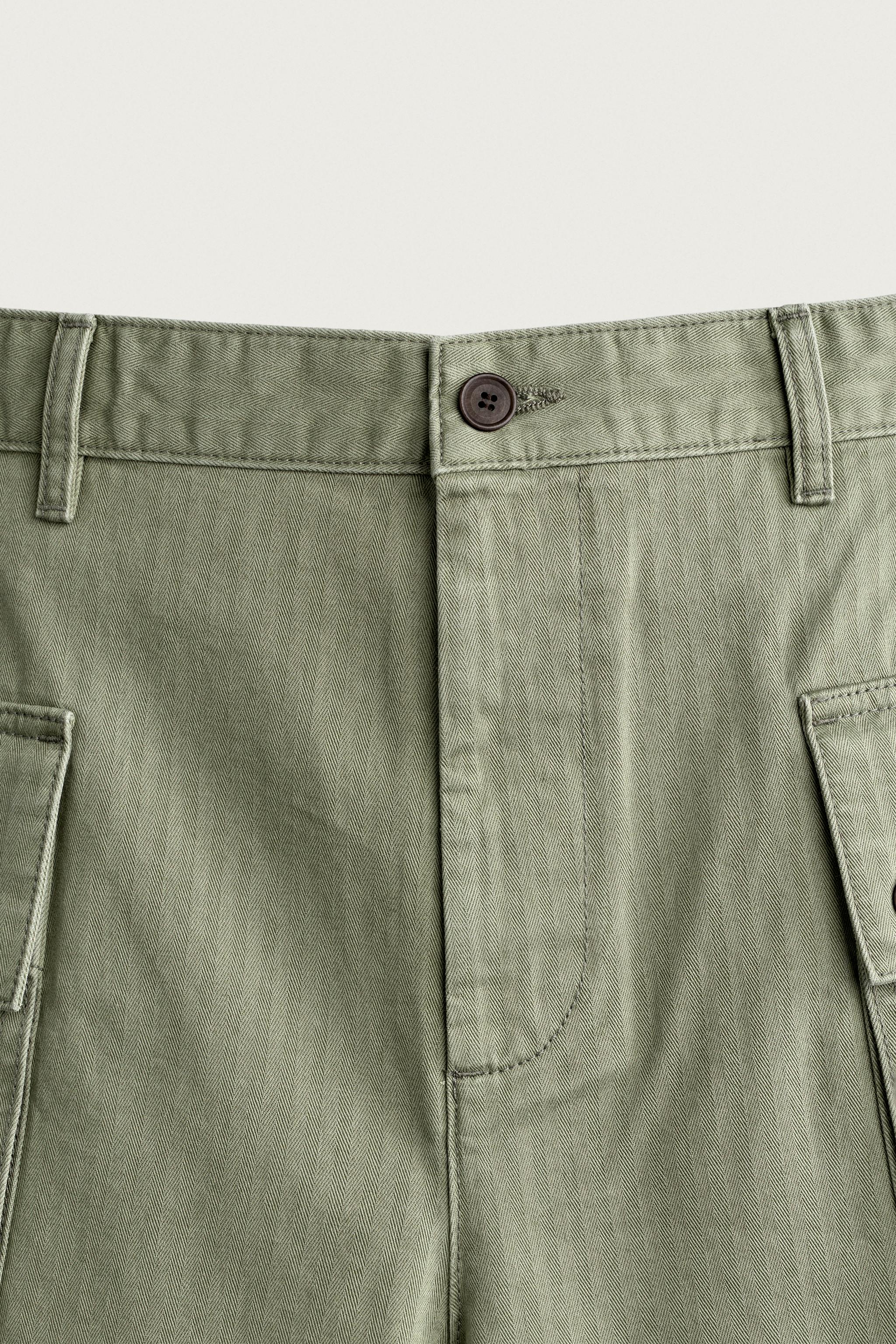 HERRINGBONE CARGO TROUSERS