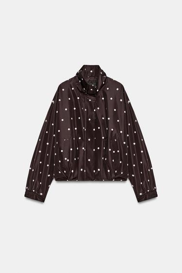 BLOUSON BOMBER À POIS - Marron chocolat de Zara - Image 6