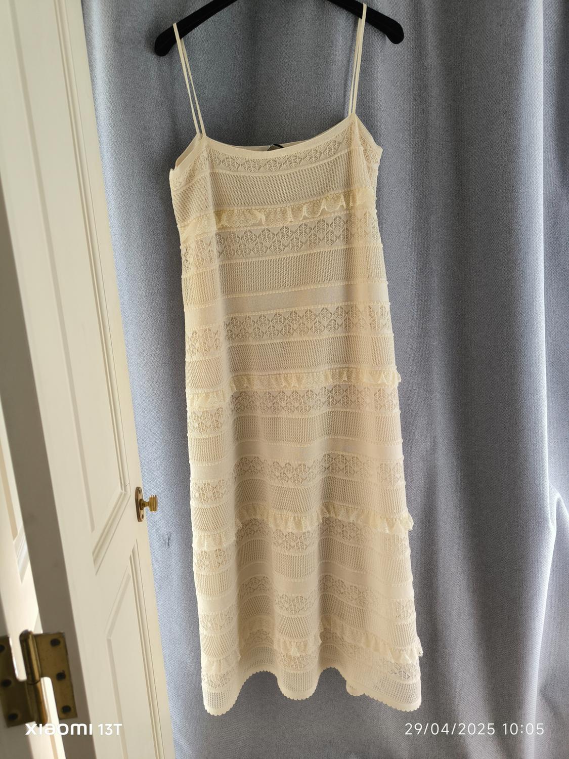 LONG POINTELLE KNIT DRESS - Image 2