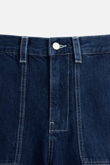 WIDE-LEG JEANS WITH TOPSTITCHING - Blue by Zara - Image 7