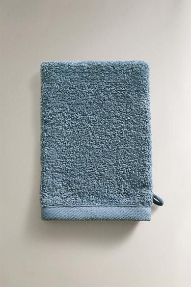 COTTON TERRY BATH-MITT - Mid-blue by Zara