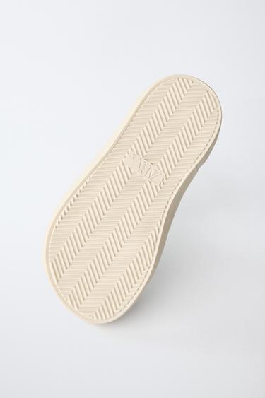 TENNIS OU BASKET EN CUIR - Vert kaki de Zara - Image 7