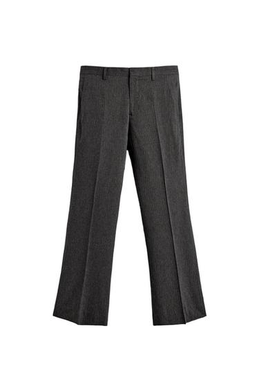 PANTALÓN TRAJE ESTRUCTURA RAYA DIPLOMÁTICA - Gris de Zara