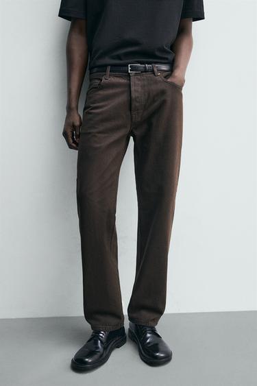 Zara 標準版牛仔褲 - 棕色