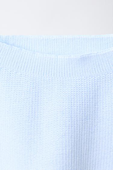PANTALON EN MAILLE BRODÉ - Bleu clair de Zara - Image 3