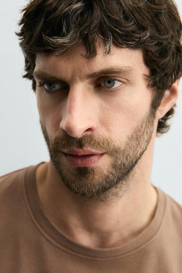 WASHED REGULAR FIT T-SHIRT - Light brown by Zara - Image 4
