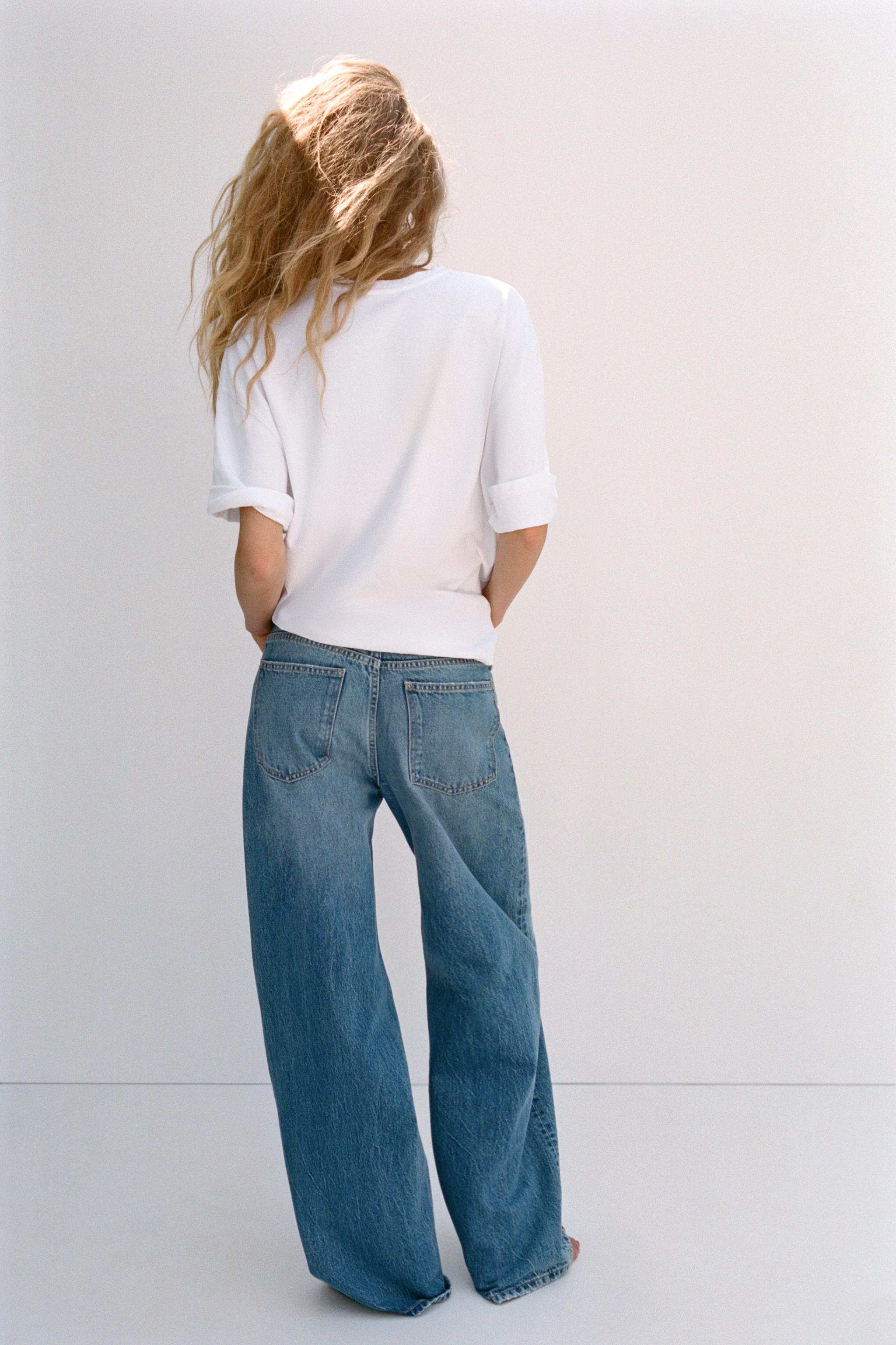 TRF HIGH-WAIST WIDE LEG CROSSOVER JEANS