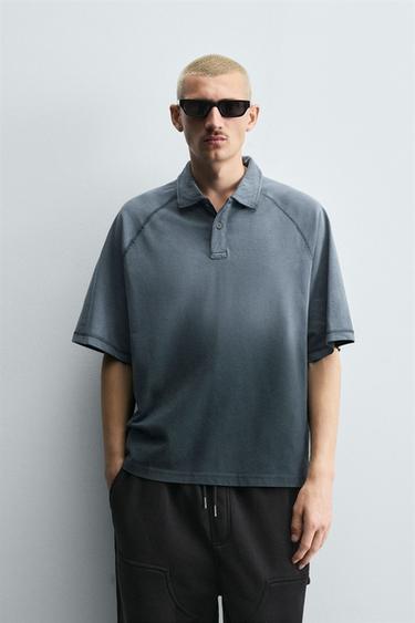 POLO RELAXED FIT LAVADO - Azul de Zara