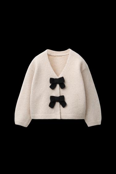 TIE CARDIGAN - Ecru by Zara - Image 0
