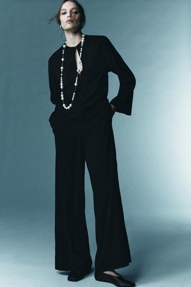 Zara LIMITED EDITION MINIMAL JUMPSUIT - Black