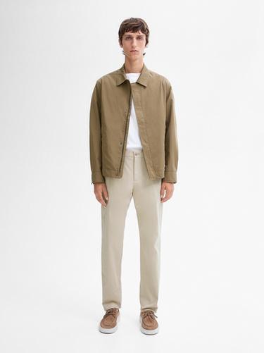 Pantalon slim avec coton - Beige de Zara