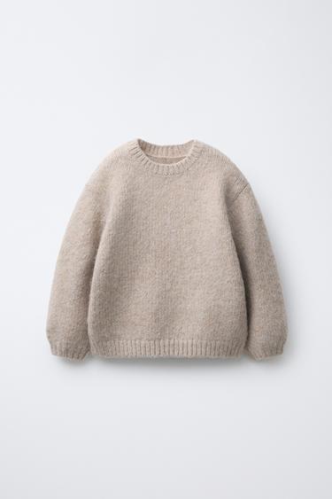 PLAIN KNIT JUMPER - Beige by Zara