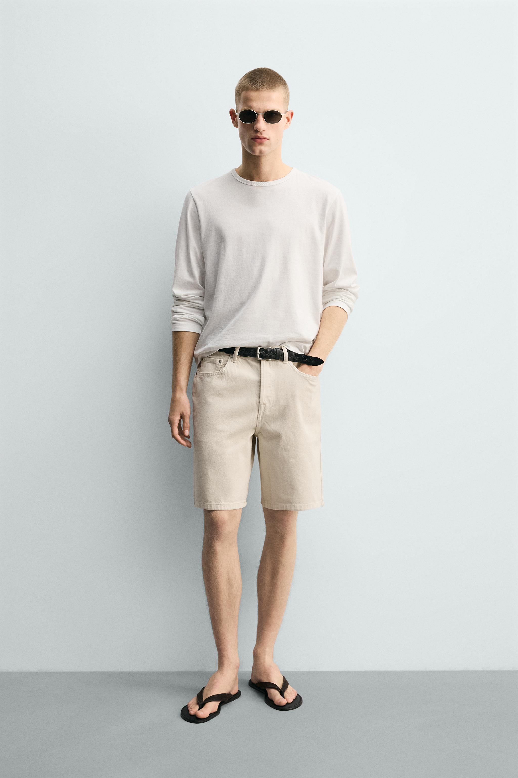 Zara STRAIGHT FIT DENIM BERMUDA