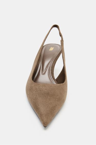CHAUSSURES À TALONS OUVERTES À L'ARRIÈRE - Gris taupe de Zara - Image 4