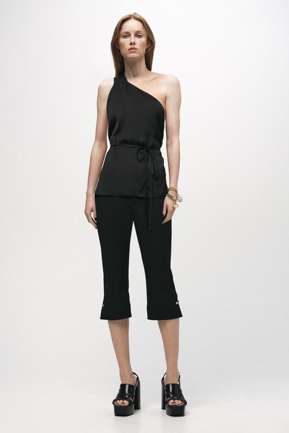 ASYMMETRIC TOP ZW COLLECTION - Black | ZARA United States