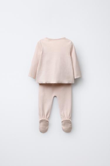 FIRST OUTFIT SET AND POUCH - Beige-pink by Zara