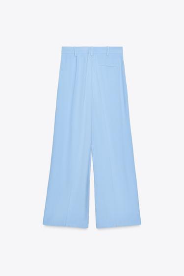 PANTALON LARGE À PINCES - Bleu ciel de Zara - Image 4