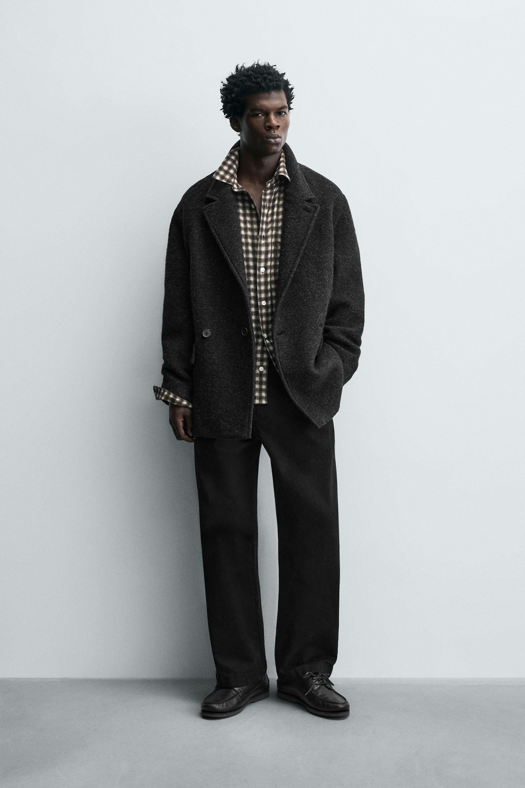 VESTE CROISÉE EN MÉLANGE DE LAINE