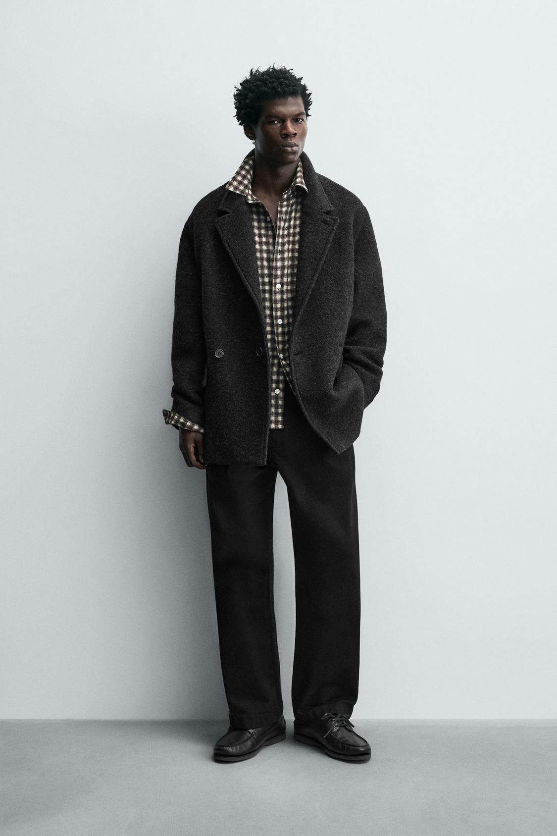 ДВУБОРТНОЕ ПАЛЬТО ИЗ СМЕСИ ШЕРСТИ ОТ ZARA