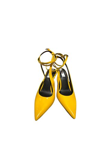ZARA YELLOW STRAPPY SLINGBACK HEELS