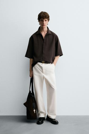 RELAXED FIT FLOWING SHIRT - Chocolate by Zara