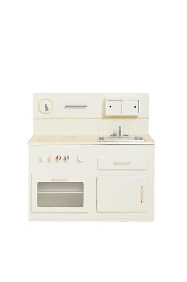 KIDS' WOODEN PLAY KITCHEN - Cream by Zara