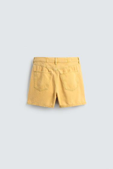 BERMUDA EN JEAN RELAXED FIT COULEUR - Jaune de Zara - Image 7