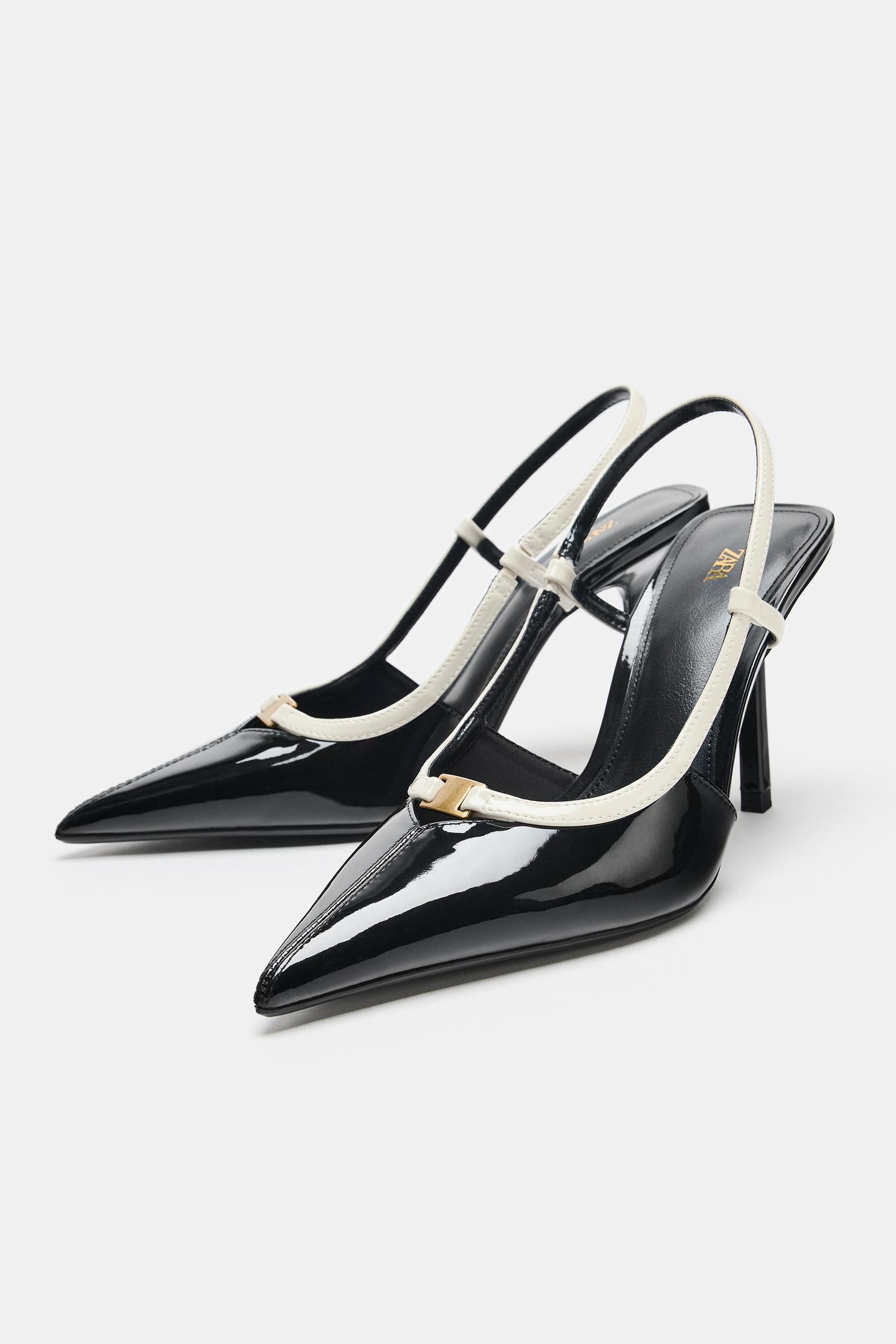 Женские туфли Zara Patent Effect Slingback, цвет: Разноцветный — фото 5