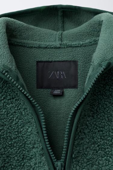 BLOUSON À CAPUCHE EFFET MOUTON - Vert de Zara - Image 6