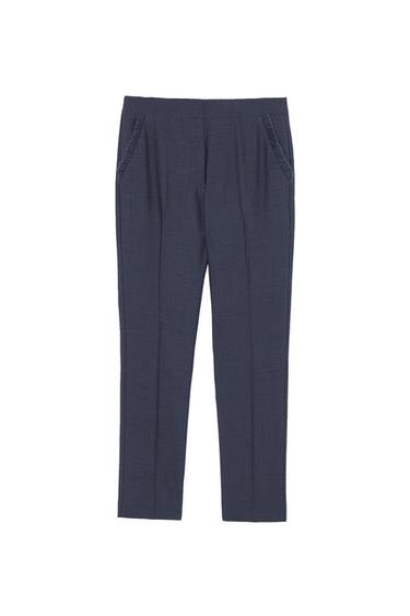 SKINNY TROUSERS WITH FRILLS ON POCKET