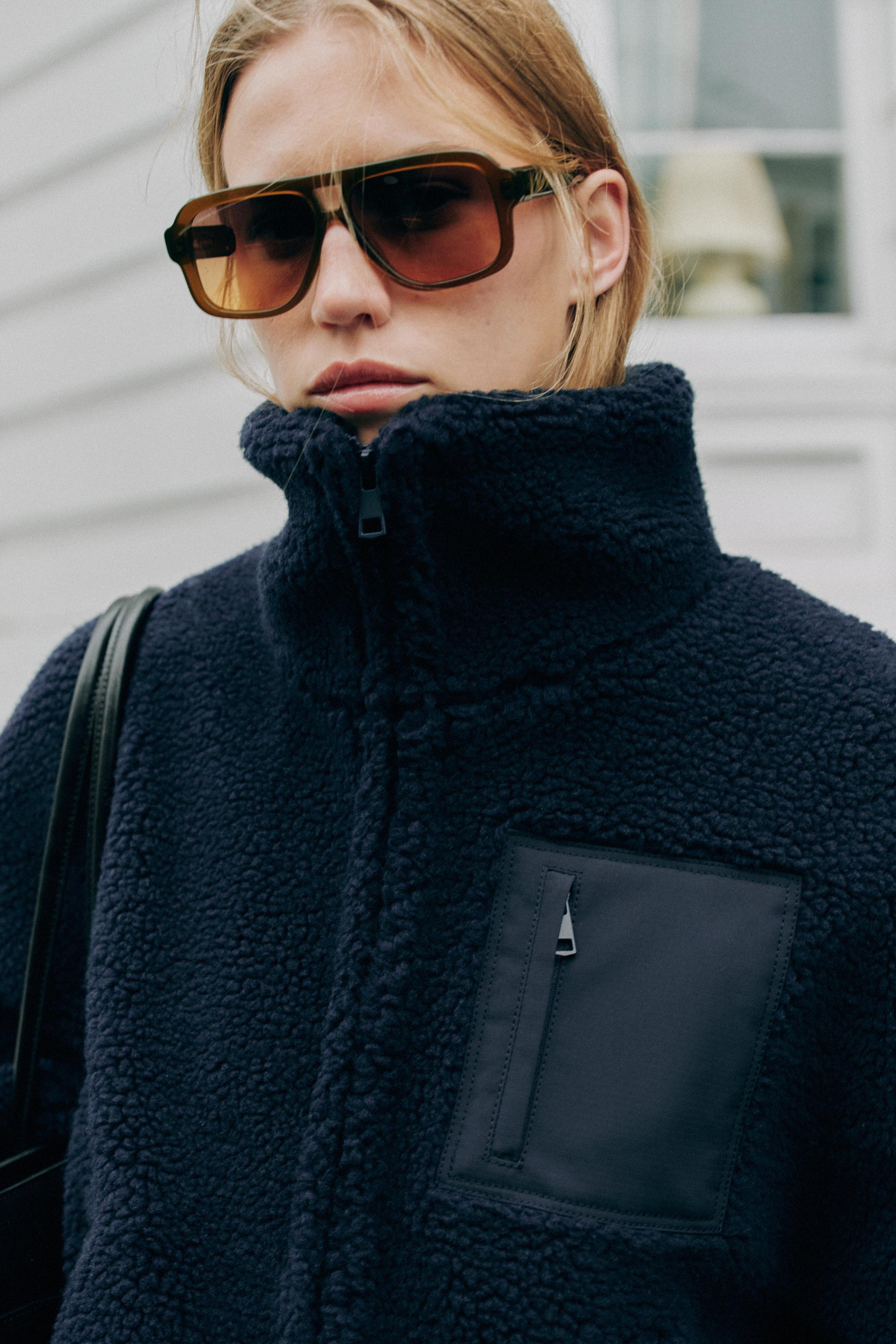FAUX SHEARLING JACKET WITH COMBINED POCKET