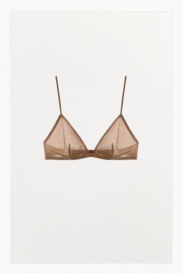 TRIANGLE BRALETTE WITH POLYAMIDE - Beige-pink by Zara