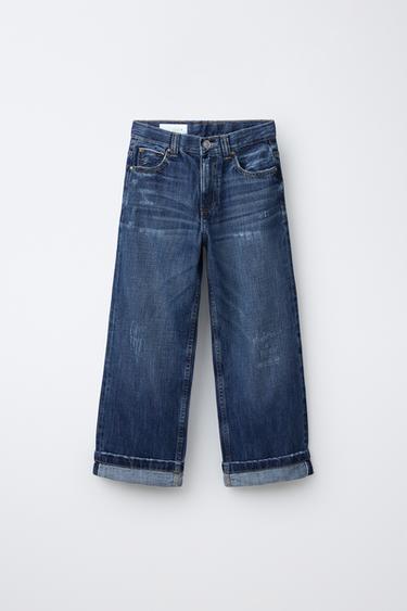 LOOSE FIT JEANS WITH TURN-UP HEMS - Blue by Zara