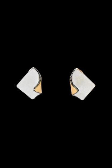 PENDIENTES COMBINADOS BRILLOS - Oro / Plata de Zara - Imagen 0
