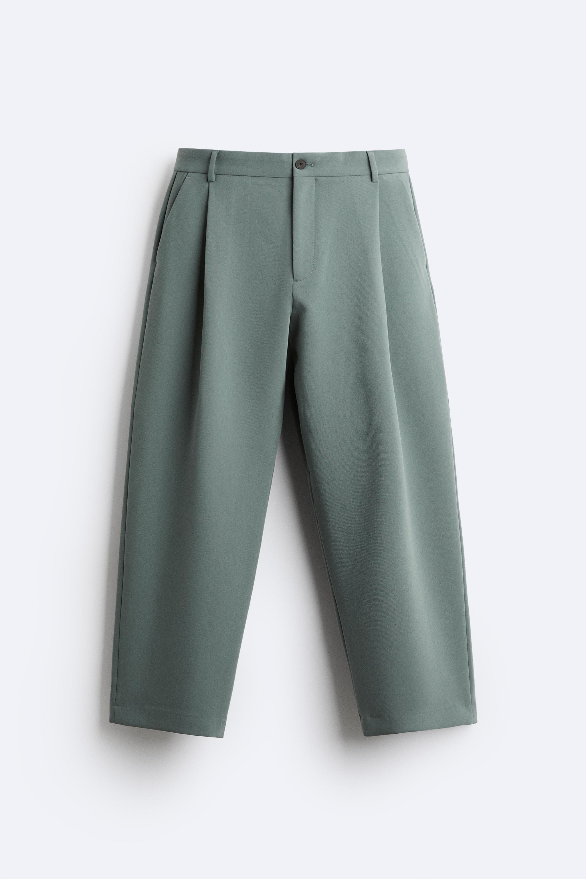 WIDE-FIT PLEATED TROUSERS - Light tan