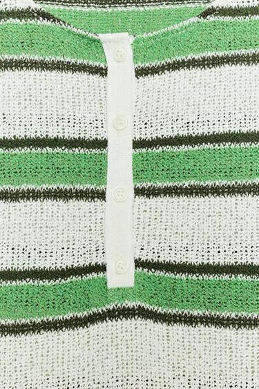 STRIPED RUSTIC T-SHIRT - Green stripe by Zara - Image 7