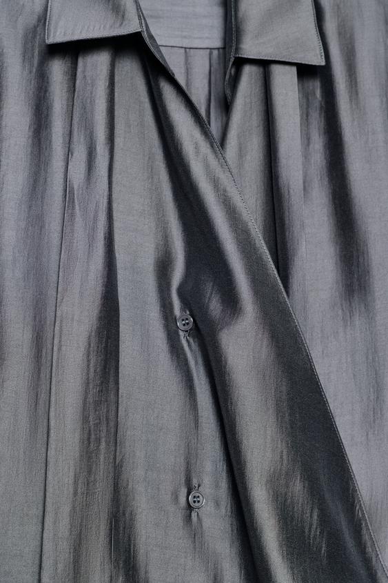 CHEMISE FLUIDE NŒUD ZW COLLECTION - Gris foncé de Zara - Image 8