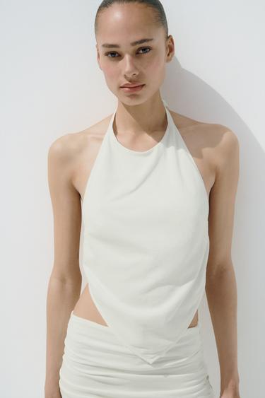 TOP HALTER SCHIENA SCOPERTA - Bianco di Zara