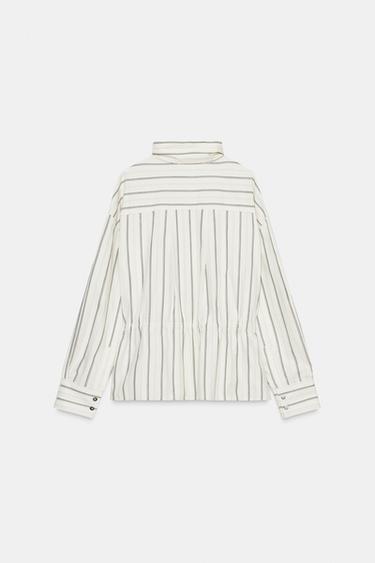 CHEMISE PYJAMA RAYURES POCHES - Écru / Bleu de Zara - Image 3